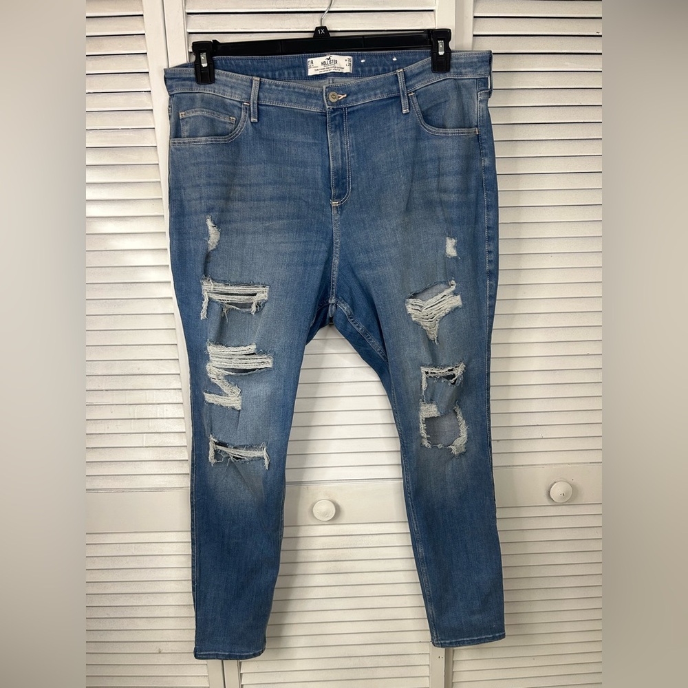 Hollister Cury High Rise Super Skinny Distressed Jeans Size 21-R